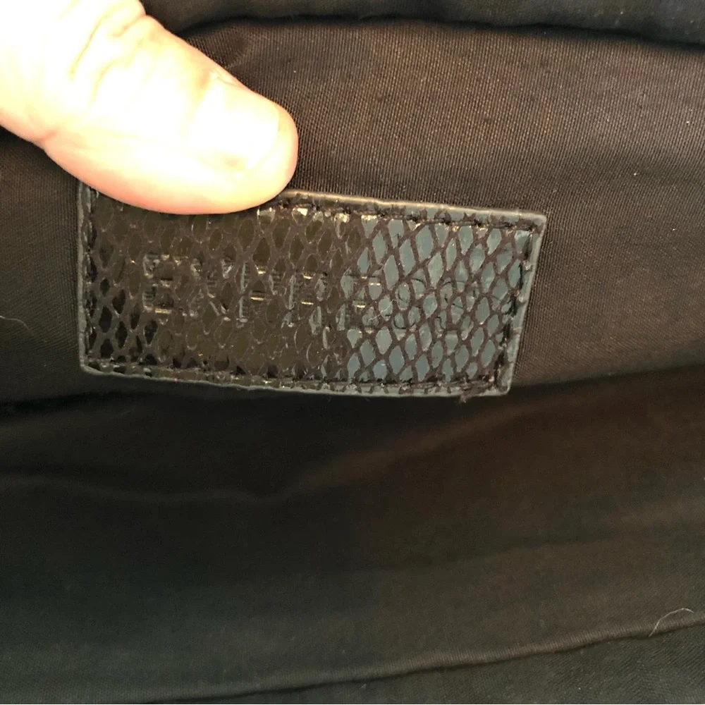 Express Black Faux Snakeskin Ruched Clutch Y2K Evening Bag